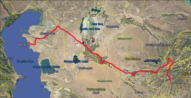 Dushanbe to Aktau